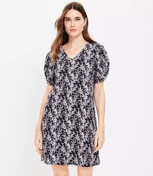 loft denim bow dress Chambray Bow Mini Pocket Dress
